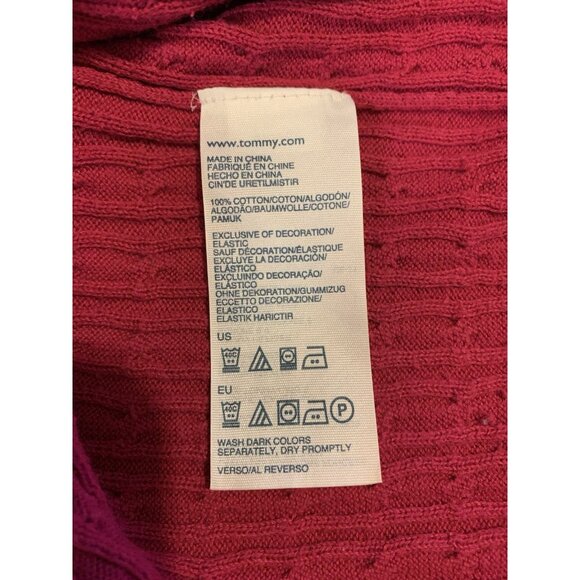 Tommy Hilfiger Cable Knit Sweater Women’s Medium Pink Preppy Light Sweater - Picture 8 of 8